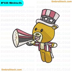 4Th July Celebratory Teddy Bear Embroidery Design 5