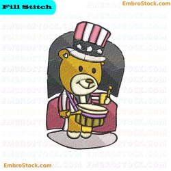 4Th July Celebratory Teddy Bear Embroidery Design 9