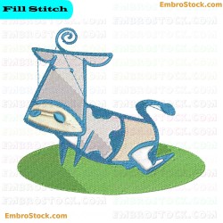 Abstract Cow Embroidery Design 10