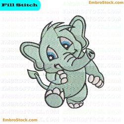 Adorable Baby Elephant Embroidery Design 3