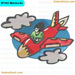 Airplane Embroidery Design 10