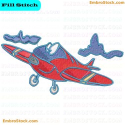 Airplane Embroidery Design 7