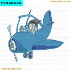 Airplane Embroidery Design 9