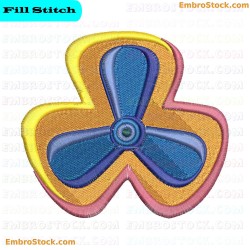 Airplane Propeller Embroidery Design 3