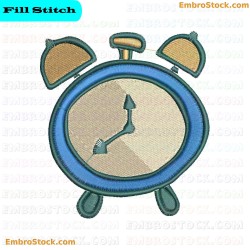 Alarm Clock Embroidery Design 4