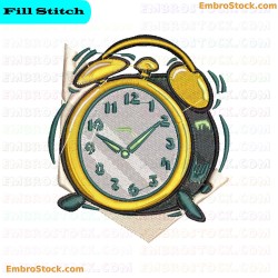 Alarm Clock Embroidery Design 5