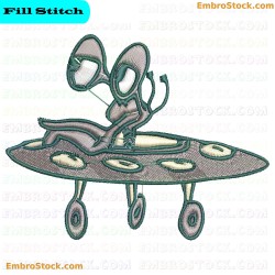 Alien Embroidery Design 3