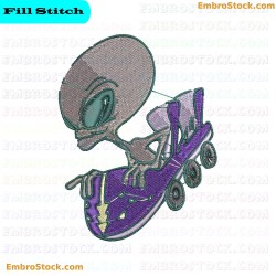 Alien Embroidery Design 6