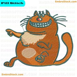 Amazing Surprised Cat Embroidery Design 27