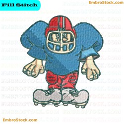 American Football Character Embroidery Design 7