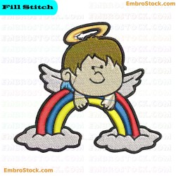 Angel Boy Embroidery Design 1