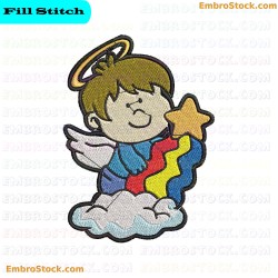 Angel Boy Embroidery Design 2