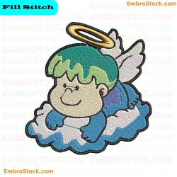 Angel Boy Embroidery Design 4