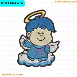 Angel Boy Embroidery Design 5