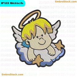 Angel Boy Embroidery Design 6