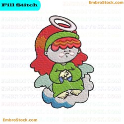 Angel Character Embroidery Design 3