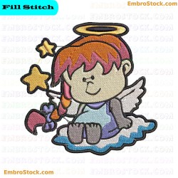 Angel Character Embroidery Design 7