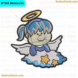 Angel Character Embroidery Design 9