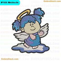 Angel Embroidery Design 5