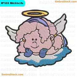 Angel Sheep Embroidery Design 2