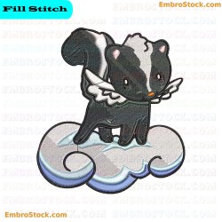 Angel Winged Skunk Embroidery Design 10