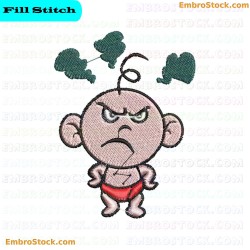 Angry Baby Embroidery Design 5