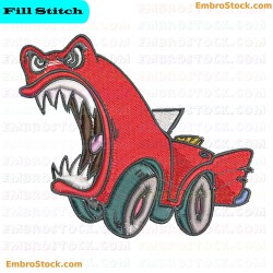 Angry Car Embroidery Design 2