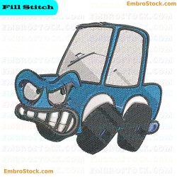 Angry Car Embroidery Design 3