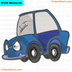 Angry Car Embroidery Design 4