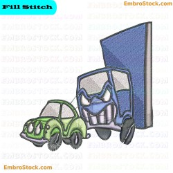 Angry Cars Embroidery Design 1