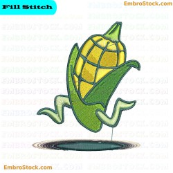 Animated Corn Cob Embroidery Design 14