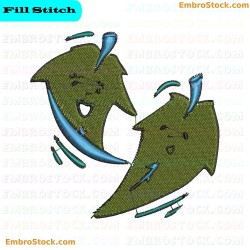 Animated Dancing Leaves Embroidery Design 4