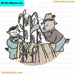 Animated Farming Scene Embroidery Design 8