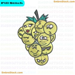 Animated Grape Cluster Embroidery Design 9