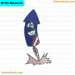 Animated Rocket Embroidery Design 7