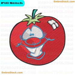 Animated Tomato Embroidery Design 2