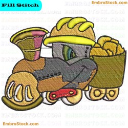 Animated Train Character Embroidery Design 11