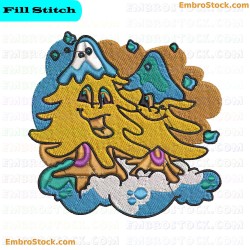 Animated Trees Embroidery Design 19