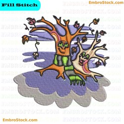 Animated Trees Embroidery Design 20