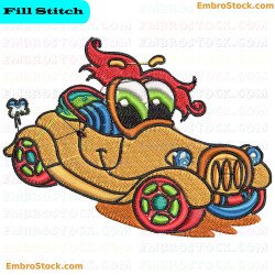 Animated Vintage Car Embroidery Design 2