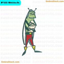 Anthropomorphic Superbug Illustration Embroidery Design 9