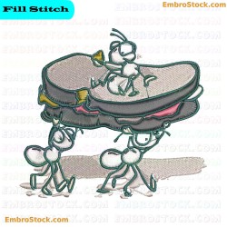 Ants Carrying A Sandwich Embroidery Design 12