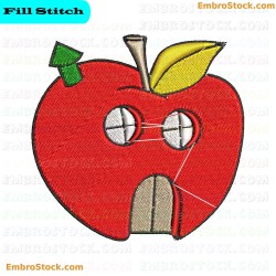 Apple House Embroidery Design 4