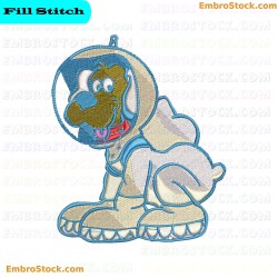 Astronaut Dog Embroidery Design 87