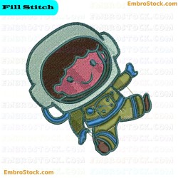 Astronaut Sky Embroidery Design 1