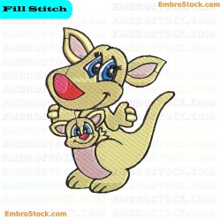 Australian Kangaroo Embroidery Design 4