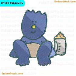 Baby And Milk Bottle Embroidery Design 7