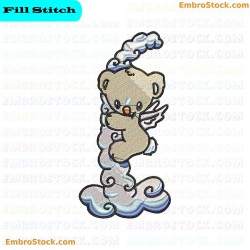 Baby Angel Bear Embroidery Design 2