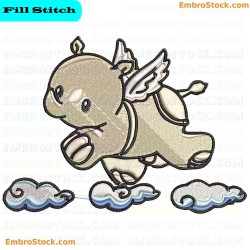 Baby Angel Embroidery Design 8