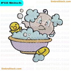 Baby Bath Time Embroidery Design 6